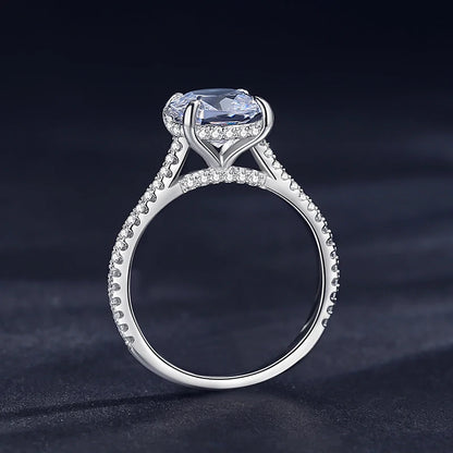 Genuine 925 Sterling Silve Fashion Generous Oval Emerald Cut Sparkling CZ Rings For Women Wedding Engagement Jewelry Gift