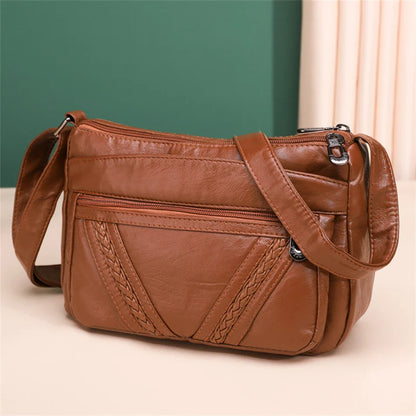 Fashion All-match Solid Color Messenger Bag High Capacity Womens Shoulder Bags 2021 New High Quality Pu Leather Women Handbag