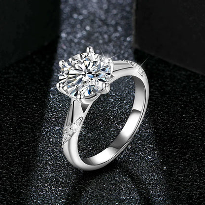 925 Sterling Silver Ring 1ct 2ct 3ct Classic Style Moissanite Diamond Ring Wedding Party Anniversary Ring For Women Fine Jewelry