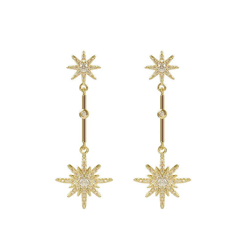 Fashion crystal star long earrings for women with earrings for friends gift trendy Earrings exaggerated Earrings
