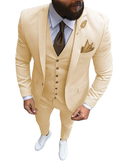 Ternos Masculinos de Baile Smoking Slim Fit 3 Peças Ternos de Casamento para Noivos