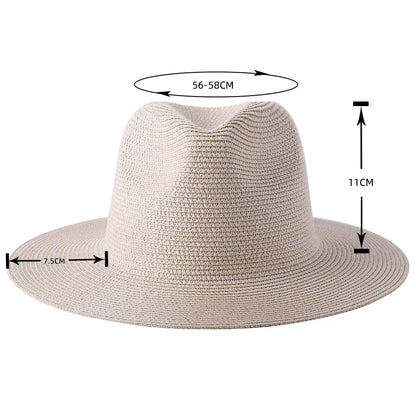 56-58-59-60CM Natural Panama Soft Shaped Straw Hat Summer