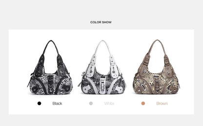 Women Handbags Leopard Bag Top-handle Handbag Fashion Satchel Dumpling Pack Shoulder Bag Tote Bag Hobos Large Purse