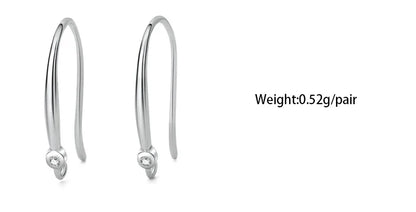 TrustDavis Real 925 Sterling Silver Fashion Dazzling CZ Opening Handmade Ear Hook Earring DIY Accessories Fine Jewelry HY365