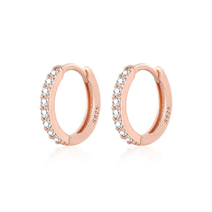 Silver 925 1 pair Women Small Hoops Earring Piercing Ear Cartilage Tragus Simple Thin Circle Anti-allergic Ear Buckle