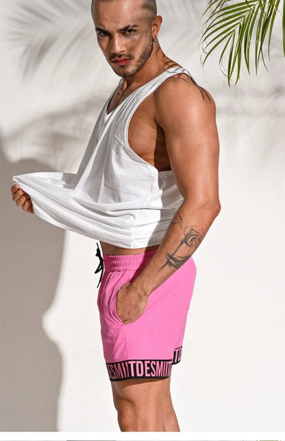 Beach Board Shorts Men's Swimming Shorts Men Swimwear Swim Trunk Fast Dry Surfing Boardshorts Sport Short Bath Suit