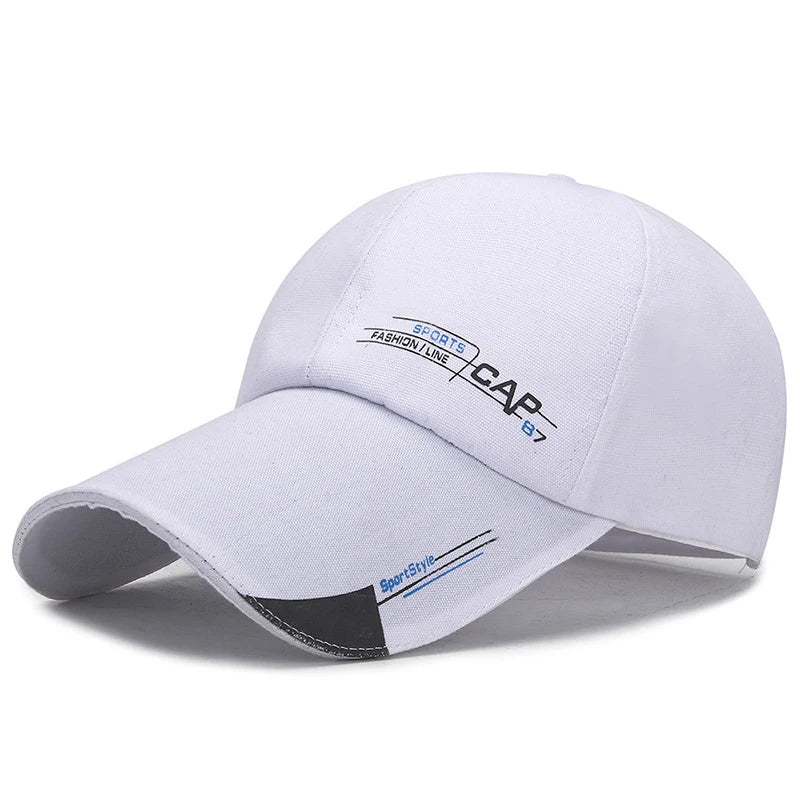 2024 Fashion Line Baseball Cap For Men Sports Cap Hat Fish Outdoor Long Visor Brim Shade Snapback Sun Hat Women's Summer Hat