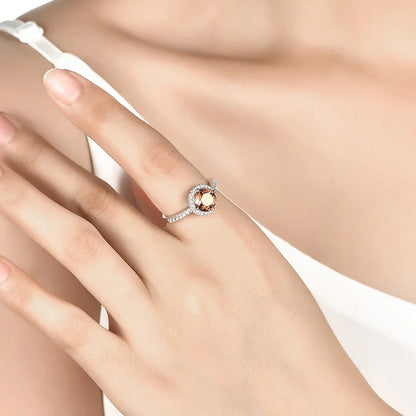 Silver Ring Women Fashion 2.3 Carats Created Diaspore S925  Wedding Band Color Change Stone