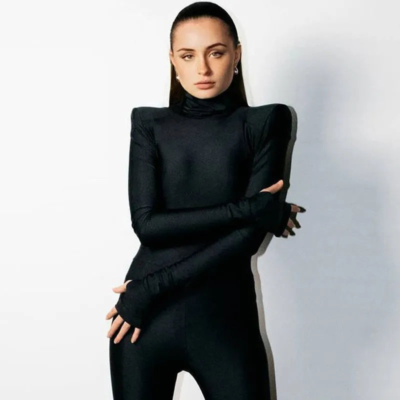Elegant Skinny One Piece Bodysuit for Women Rompers Office Lady Sexy Fitness Bodies Fashion Tees Tops Jumpsuits Overalls