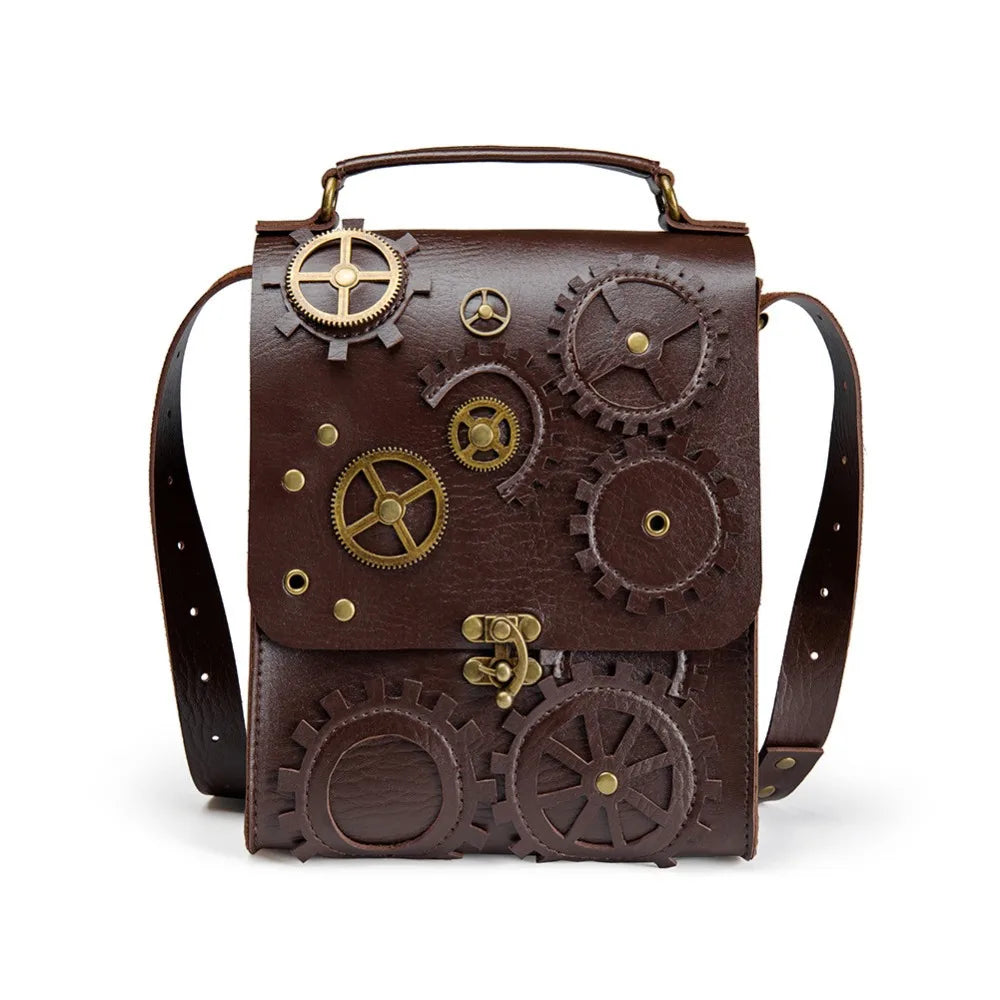 Steampunk Single Shoulder Bags Vintage Women Handbags Gothic Messenger Crossbody Bag Ladies Rivet Top-Handle Bags Pack