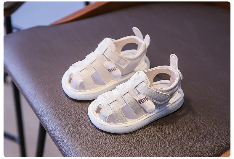 Summer Children Light-up Toddler Shoes New Bunny Soft-soled Roman Shoes Baby's Footwear Sandals Kids Shoes Girl with LED G12191