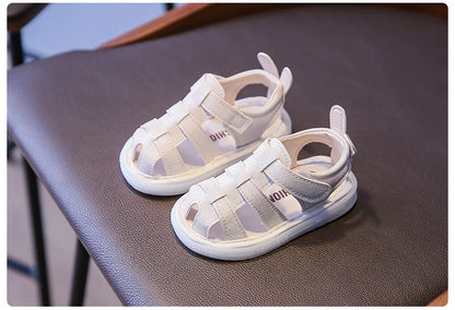 Summer Children Light-up Toddler Shoes New Bunny Soft-soled Roman Shoes Baby's Footwear Sandals Kids Shoes Girl with LED G12191