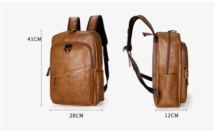 Men Backpack PU Leather Bagpack Large Laptop Backpacks Male Mochilas Casual Schoolbag For Teenagers Boys High Quality Rucksack