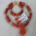 African Wedding Coral Beaded Fine Jewelry Set For Women High Quality 2023