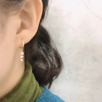 Real 925 Sterling Silver Natural Freshwater Baroque Pearl Stud Earrings for Women Bohemian Charming Jewelry Trend 2021