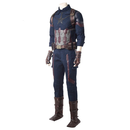Movie Infinity War Superhero Captain Steve Rogers Cosplay Costume Men Outfit for Adult Men Halloween Uniforms Free Custom Made