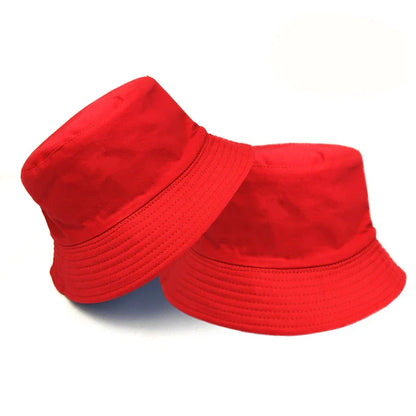 Black Solid Dots Bucket Hat Two Side Wear Unisex Simple Bob Caps Hip Hop Gorros Men