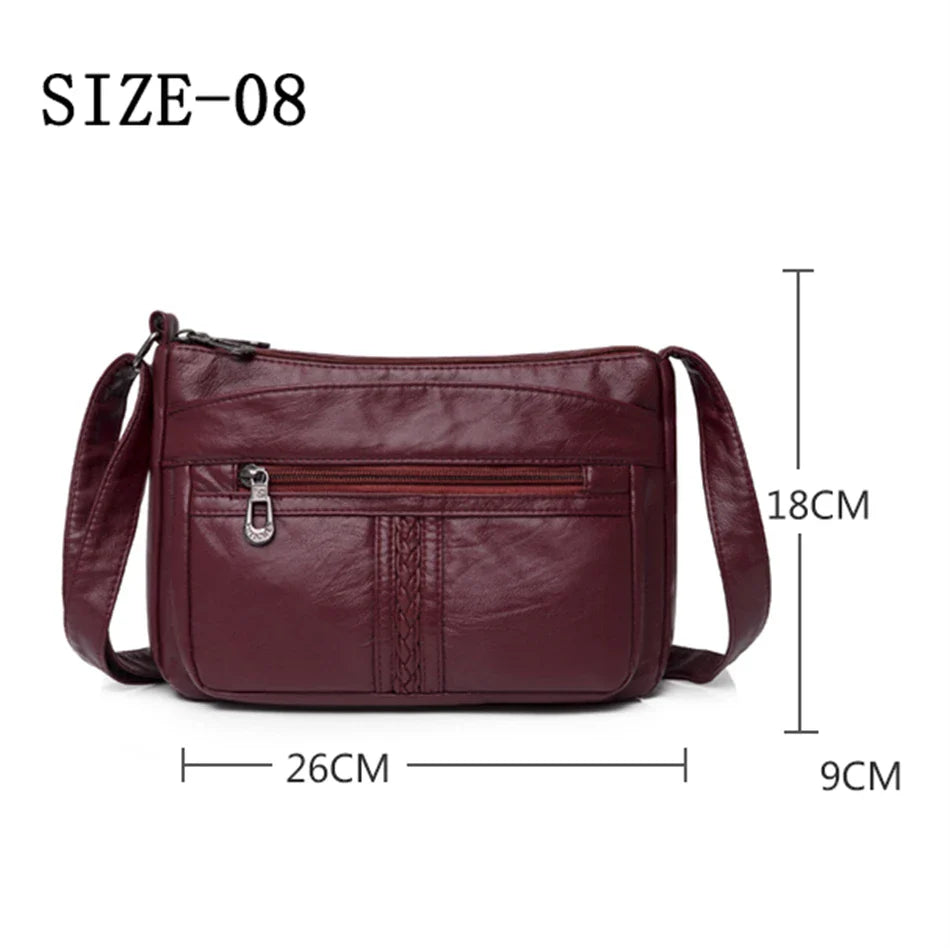 Fashion All-match Solid Color Messenger Bag High Capacity Womens Shoulder Bags 2021 New High Quality Pu Leather Women Handbag
