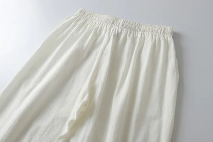 Cotton Linen Short Men Length Knee  8XL 9XL 13XL 170KG Large Size High Waist Shorts Male Long Men's Summer Breeches