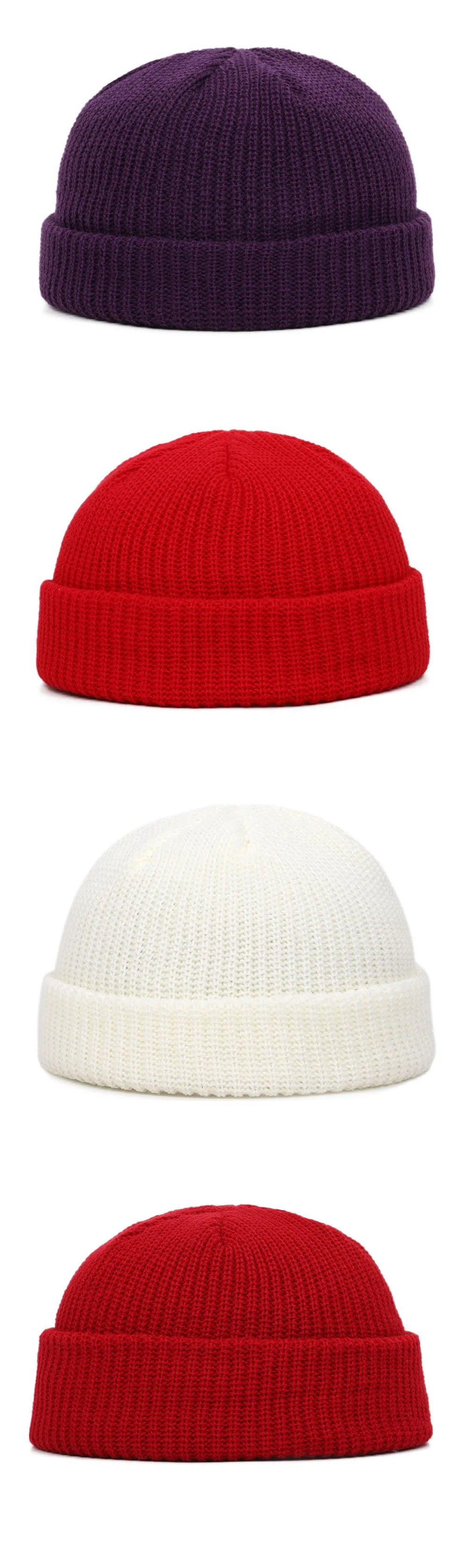 Winter Warm Beanies Casual Short Thread Hip Hop Hat Adult Men  Female Wool