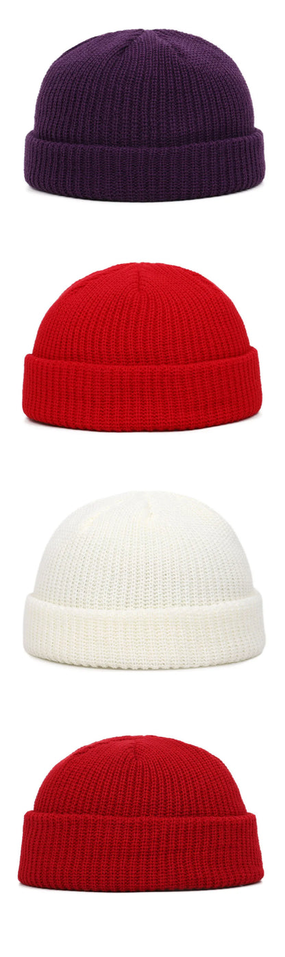 Winter Warm Beanies Casual Short Thread Hip Hop Hat Adult Men  Female Wool