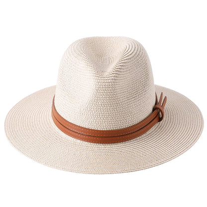 56-58-59-60CM Natural Panama Soft Shaped Straw Hat Summer