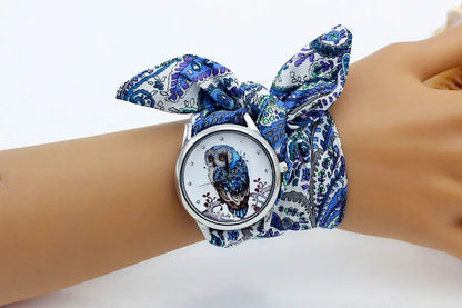 New Ladies Cloth Wristwatch Fashion Women Dress Watch High Quality Silver  Quartz Watch Sweet Girls Watch Fabric Clock