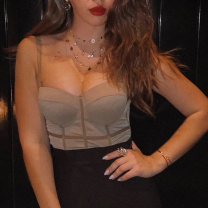 S M L XL 2XL 3XL Fashion Mesh Push Up Bralet Women's Corset Bustier Bra Night Club Party Sexy Cropped Top Vest fashion AW514