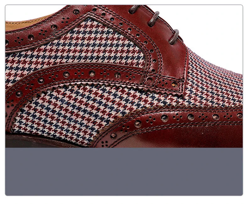 Men's Dress Shoes Leather Ventilation Lace-Up Fashion Bullock Men Shoes Formal Business Casual Spring Summer New