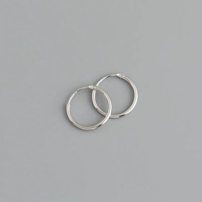 Genuine 925 Sterling Silver Fashion Korean Simple Hoop Earrings for Women Men Charming Chic Party Jewelry Accessories