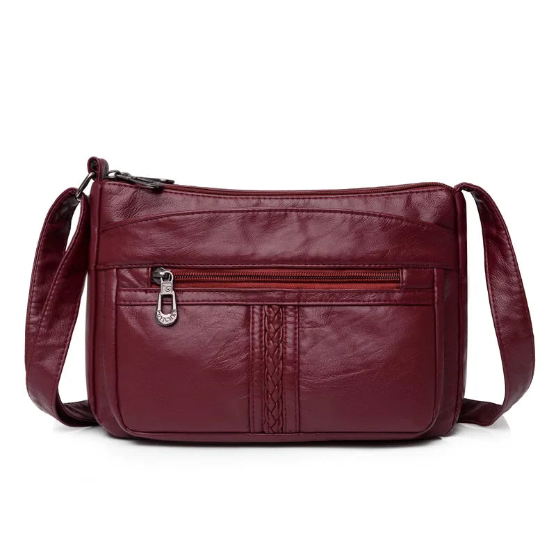 Fashion All-match Solid Color Messenger Bag High Capacity Womens Shoulder Bags 2021 New High Quality Pu Leather Women Handbag