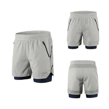 Men's 7" Running Shorts 2 in 1 Quick Dry Athletic Training Exercise Jogging