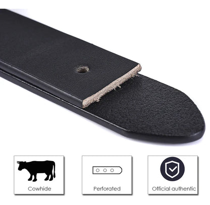 Official Authentic Woman Leather Belt Golden Alloy Buckle Natural Cowhide Ladies Jeans Belt Trousers Belt Female ZK105