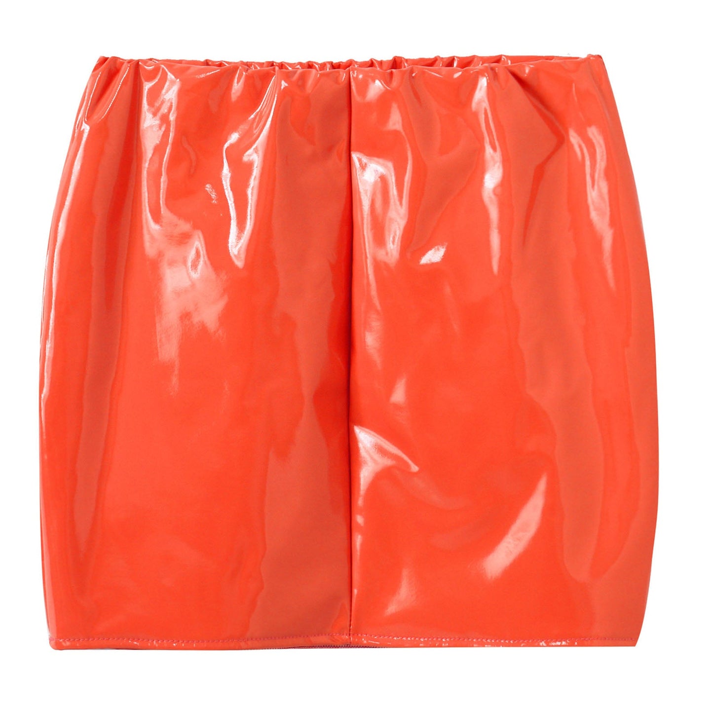 Glossy Patent Leather Miniskirt for Womens Solid Color Elastic Waistband Pencil Skirt Music Festival Costume Daily Wear Clubwear