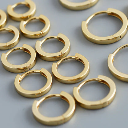 925 Sterling Silver Minimalist Punk Rock Circle Hoop Earrings for Women Men Goth Piercing Ear Buckle Charm Fine Jewelry