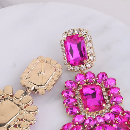 New Crystal Dangle Earrings For Women Rhinestone Earrings Weddings Ladies Party Fashion Jewelry Accessories Wholesale Gifts