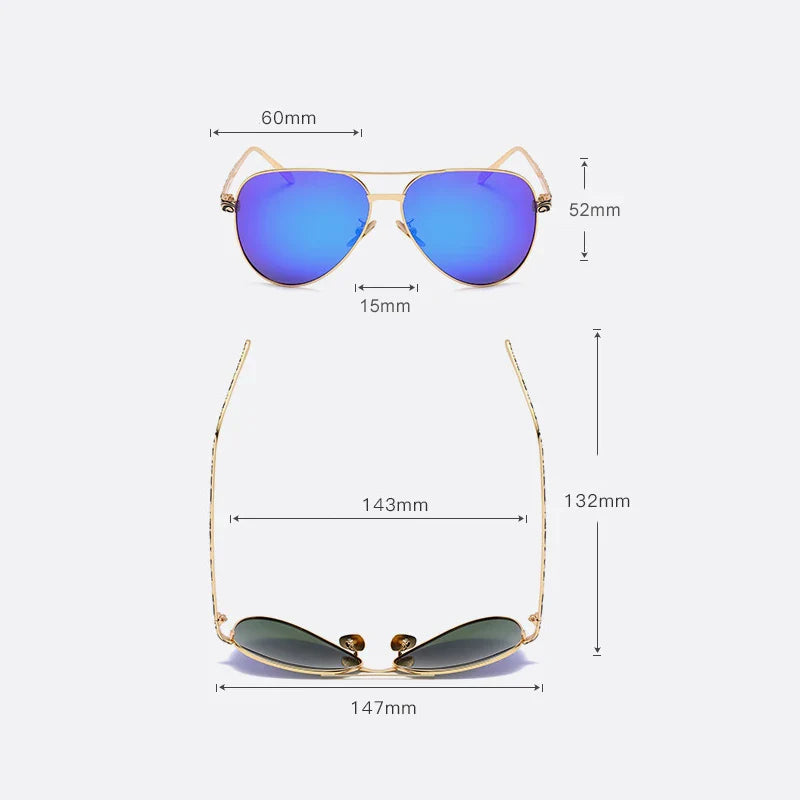 Pilot Sunglasses Women Polarized UV400 Sunglass Mirror Vintage