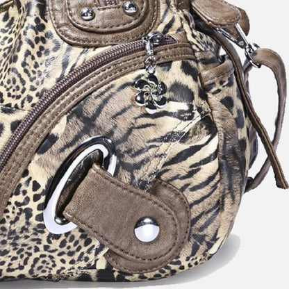 Women Handbags Leopard Bag Top-handle Handbag Fashion Satchel Dumpling Pack Shoulder Bag Tote Bag Hobos Large Purse