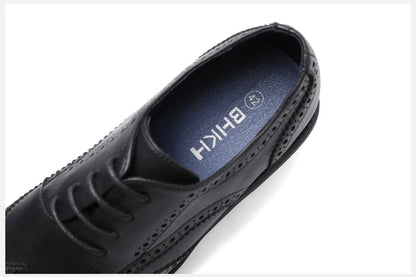 Sapatos Sociais Masculinos de Couro Genuíno Sapatos Casuais Confortáveis Masculinos Sapatos de Trabalho de Escritório Elegantes com Cadarço Masculinos