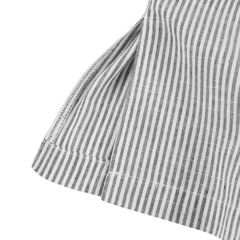 2025 Stripe Printed Beach Party Sundress Spring Fall Bohemian Women Long Sleeve Lapel Dress Fashion Casual Loose Vestidos