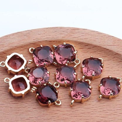 10pcs/lot,M438,jewelry accessories,diy bracelet,copper metal,hand made,glass pendant,charms,jewelry making,diy earring