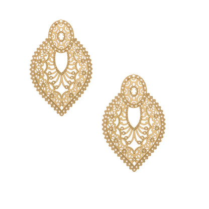 4pcs Gold Stainless Steel Filigree Earring Charm Pendants Connectors for Earring DIY Jewelry Making Supplies wholesale