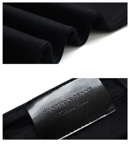 2023 Men's Stretch Black Jeans Classic Style Business Fashion Pure Slim-fit Denim Pants Male Brand Casual Trousers