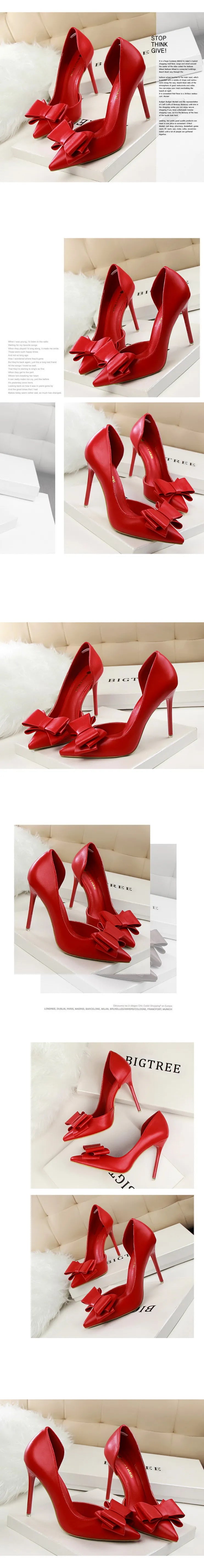 Shoes Bow-knot Woman Pumps Stiletto 10.5 Cm Women Basic Pump Pointed Toe Classic Pumps Sexy High Heels Women Shoes 2026