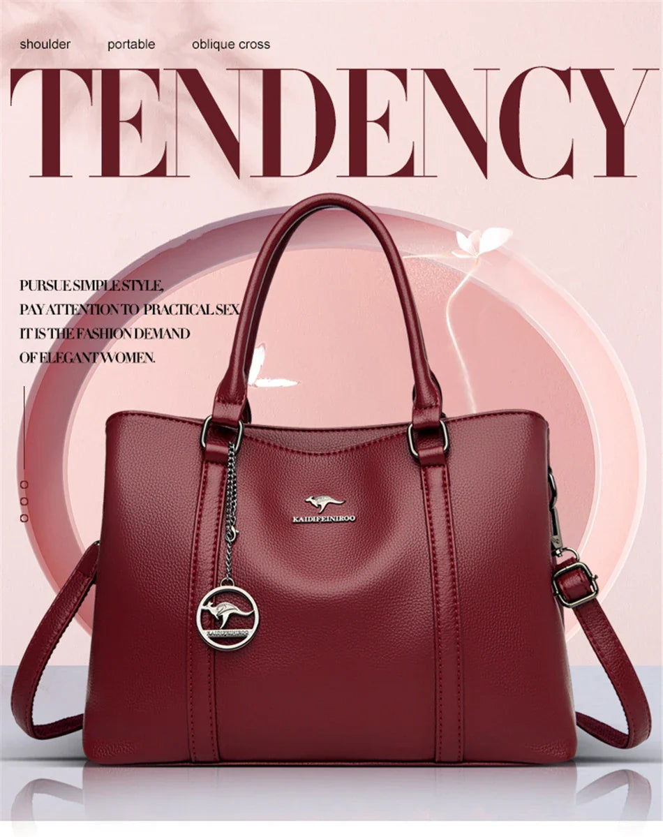 Genuine Brand Luxury Designer Women Bags High Quality Leather Shoulder Crossbody Messenger Tote Bag Large Handbag Purses