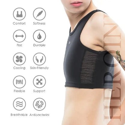 Women Tomboy Trans Elastic Chest Binder Breathable Cotton Slim Fit Tank Top