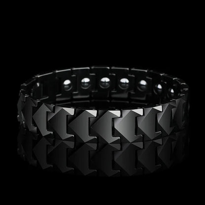 Tungsten Links Bracelets for Men Women Couples High Polished Inlay Health Magnetic Stones Three Color, Customized