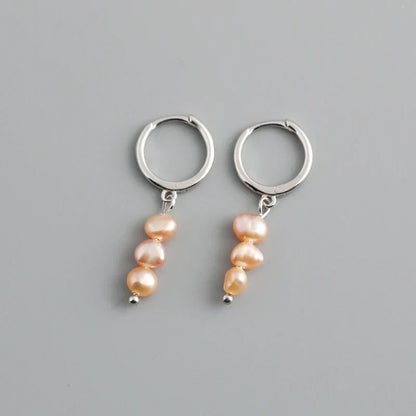 Real 925 Sterling Silver Natural Freshwater Baroque Pearl Stud Earrings for Women Bohemian Charming Jewelry Trend 2021