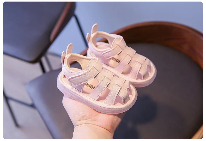 Summer Children Light-up Toddler Shoes New Bunny Soft-soled Roman Shoes Baby's Footwear Sandals Kids Shoes Girl with LED G12191