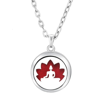 New Stainless Steel Fashion Tree Of Life  Aromatherapy Necklace Essential Oil Diffuser Perfume Locket Pendant Women Jewelry Gift